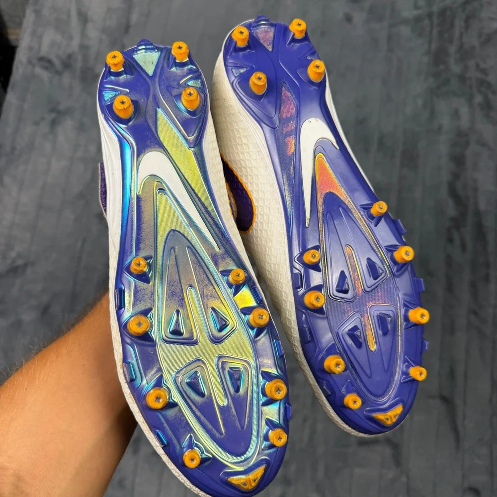Nike Lunarbeast Pro TD Mens 14.5 White LSU Tigers Football Cleats Promo Sample
